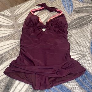 One piece Jessica Simpson bathing suit burgundy